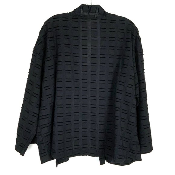 New Eileen Fisher Soffo Black Textured Organic Cotton Jacket Sz 1X - Picture 8 of 16